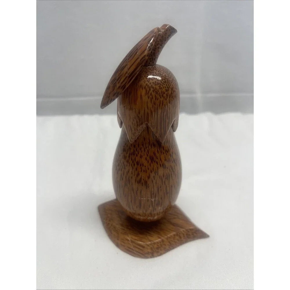 Coconut Wood Toothpick Holder Hand Carved Small Pear Home Decor Dining Room EUC